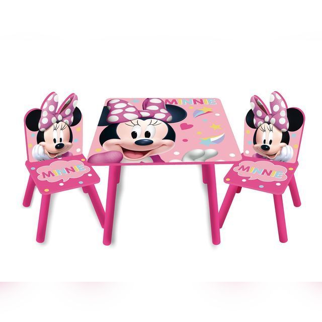 Minnie Mouse medinis stalas su kėdutėmis
