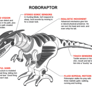 Robotas-dinozauras Roboraptor balta