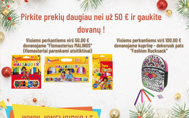 Buy goods for more than 50 € and receive gifts!