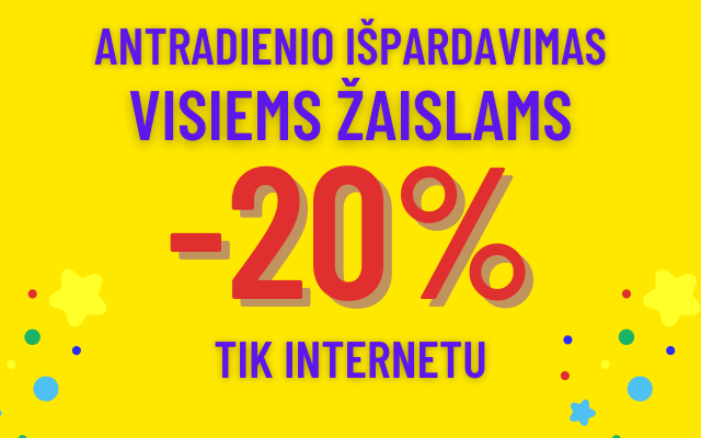 Antradienio išpardavimas VISOMS prekėms -20% tik internetu (2025-07-08)