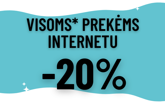 Antradienio išpardavimas VISOMS prekėms -20% tik internetu (2025-04-15)