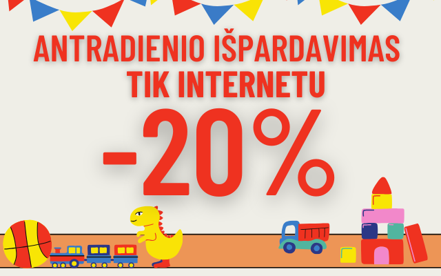 Antradienio išpardavimas VISOMS prekėms -20% tik internetu (2025-05-13)