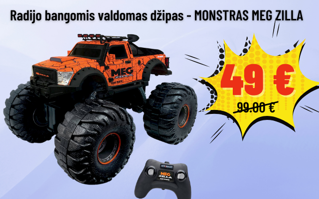 Radijo bangomis valdomas džipas - MONSTRAS MEG ZILLA