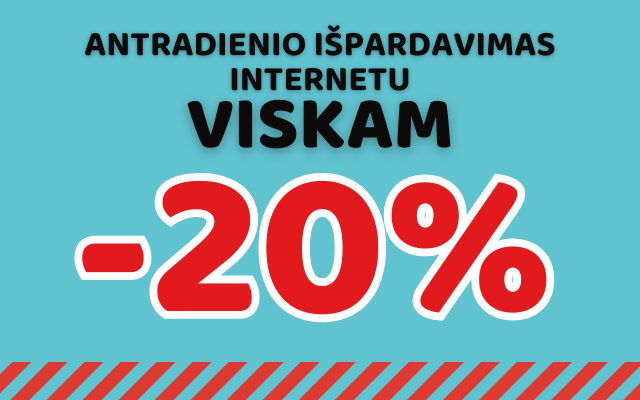 Antradienio išpardavimas VISOMS prekėms -20% tik internetu 2026-03-03