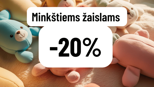 Minkštiems žaislams -20% (2025-02-22 iki 2025-02-26 imtinai)