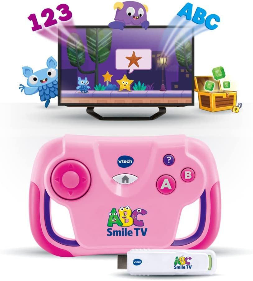 VTech ABC Smile TV Pink - Wireless Learning Console with HDMI Stick, Toys  for children