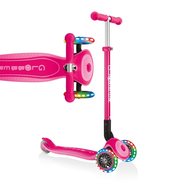 Globber primo foldable shop lights pink scooter