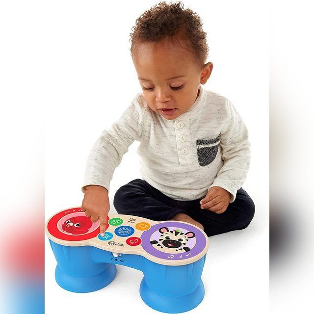 Baby Einstein, Hape, Upbeat Tunes Magic Touch Drum​, Wooden Musical Toy