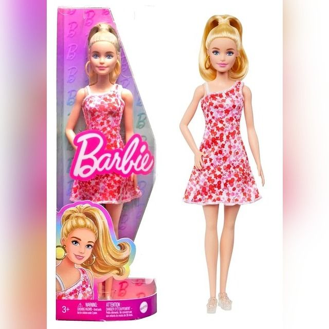 Barbė lėlė su rausva suknele, HJT02