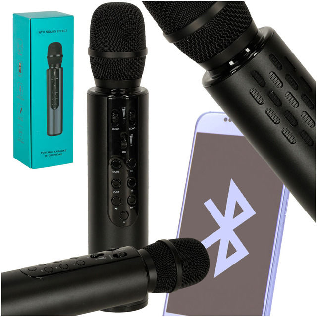 Wireless karaoke microphone with Bluetooth, black KX3382_2