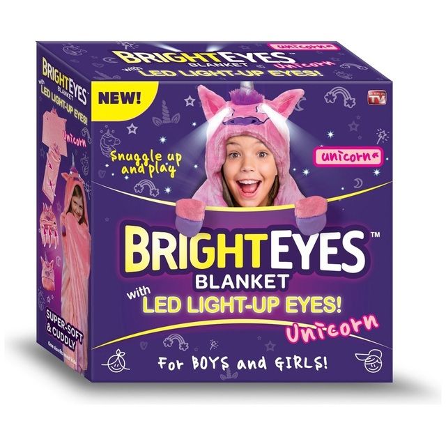 Bright Eyes Blanket with LED Light Up Eyes Unicorn
