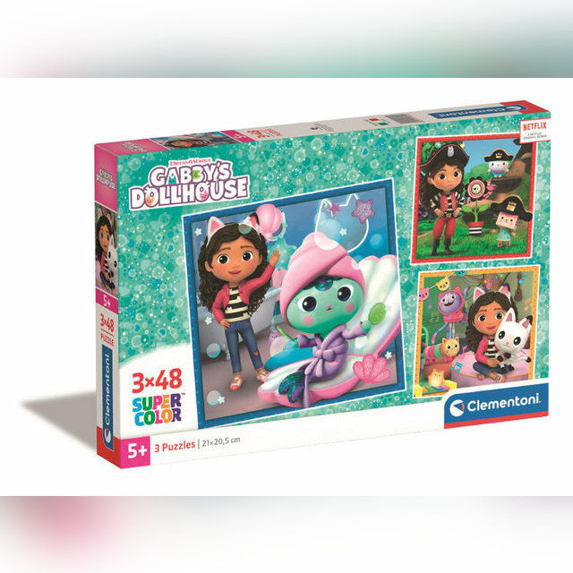 Gabbys Dollhouse puzzle 3x48pcs
