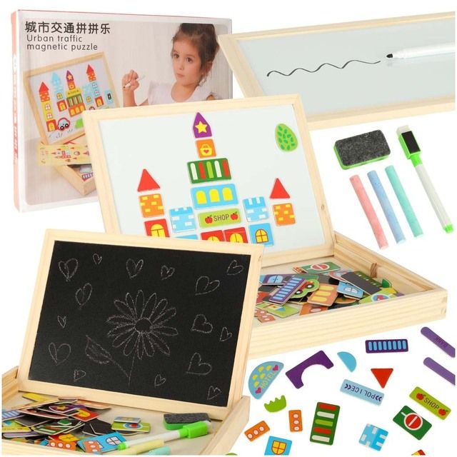 Didelė daugiafunkcinė magnetinė lenta su dėlione City KX7547