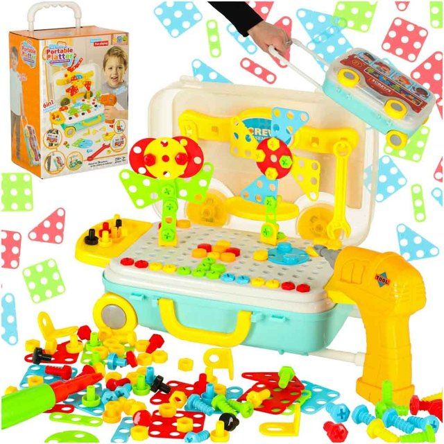 Educational constructors with a screwdriver in a suitcase 258 pieces KX7838_4
