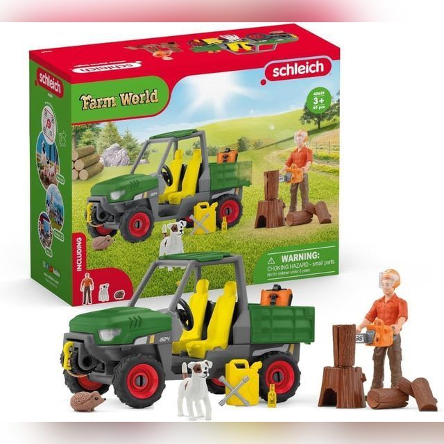 Schleich Farm World Working In The Forest 42659 Farm Figurine Set
