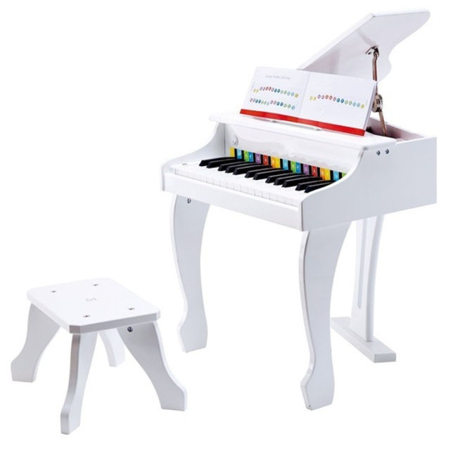 HAPE žaislinis pianinas Deluxe Grand, baltas