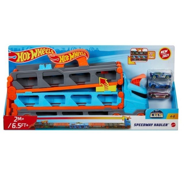 HOT WHEELS Transporteris - greitkelis Speedway Hauler