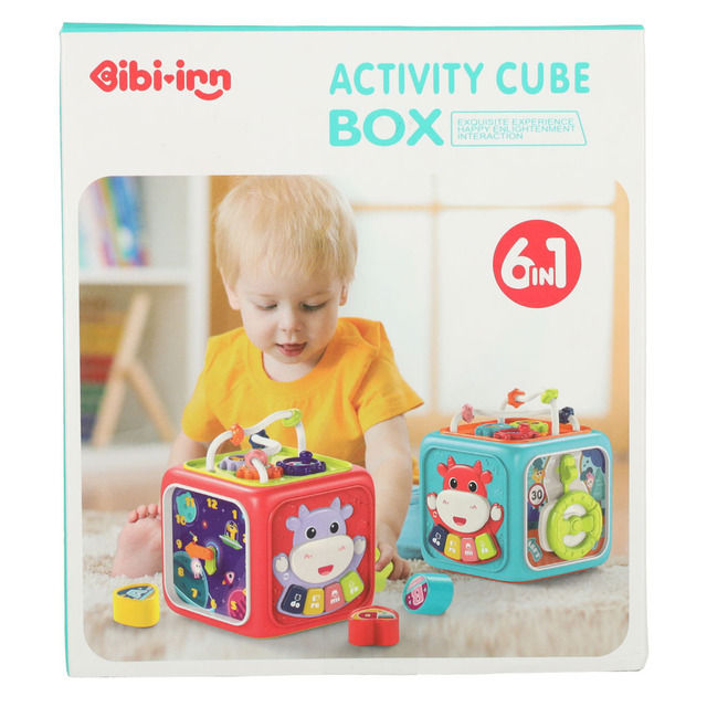 Interaktyvus montesori kubas-rūšiuoklis Active cube Box 6 in 1 (KX4291)