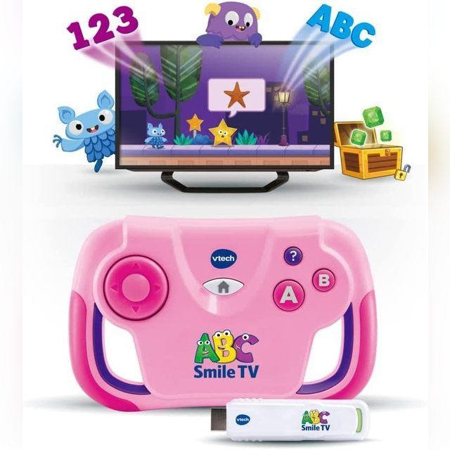 VTech ABC Smile TV Pink - Wireless Learning Console with HDMI Stick