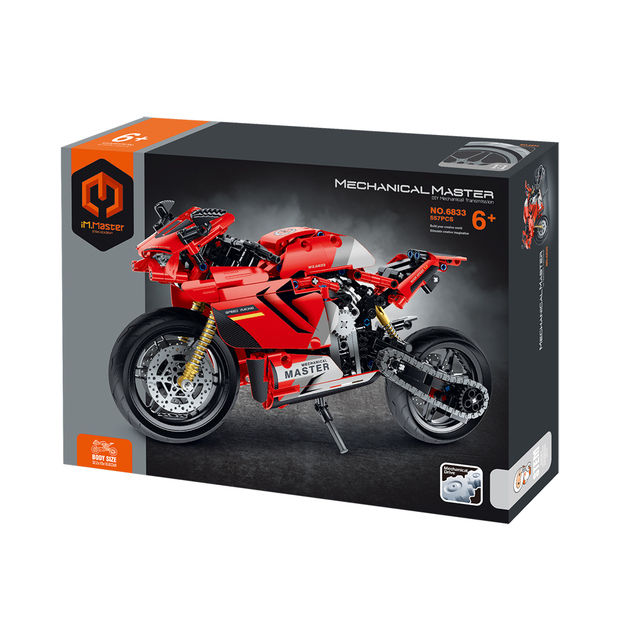 Construction set iM.Master 6833 Red racing motorcycle, 557 pcs.