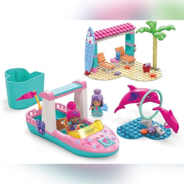 Konstruktorius MEGA Barbie Color Reveal delfinų nuotykių blokeliai 121 dalys