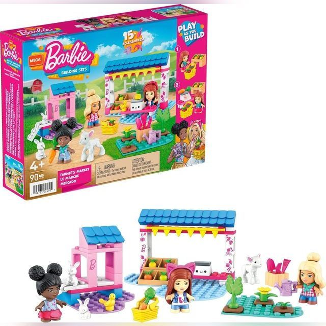 Konstruktorius MEGA Barbie Farmers market Building Set 90 dalys