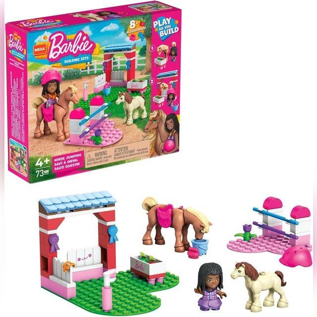 Konstruktorius MEGA Barbie Horse Jumping Building Set 73 dalys