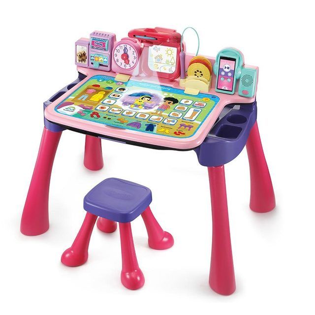 Lavinamasis Vtech 5in1 magiškas interaktyvus rašomasis stalas pink