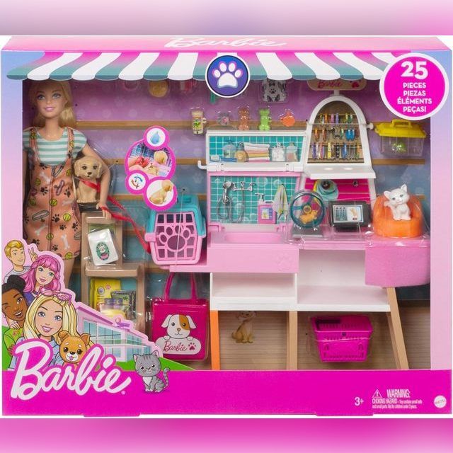 Lėlės Barbės naminių gyvūnėlių parduotuvė Mattel Barbie Pet Supply Store GRG90