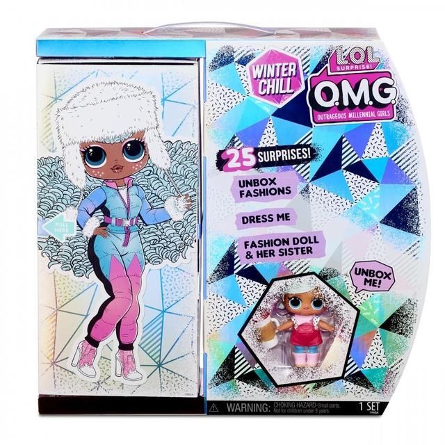 LOL Surprise OMG Winter Chill Icy Gurl Fashion Doll & Brrr B.B. Doll with 25 Surprises