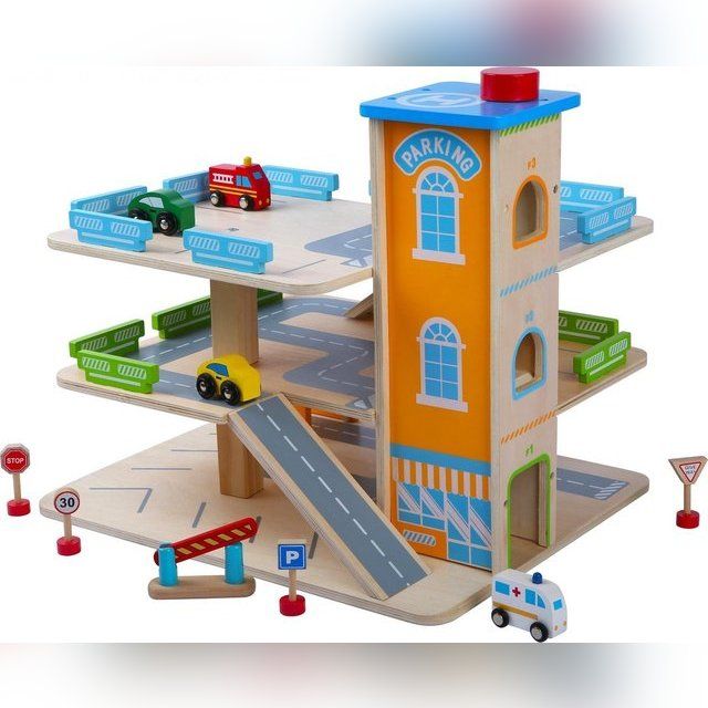 Gerardo's toys 39263 wooden 3-story car park