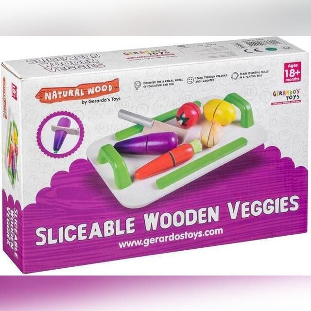 Gerardo's toys Sliceable Wooden Vegetables Set