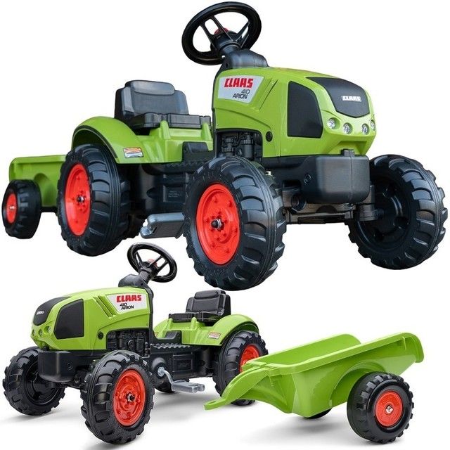 The FALK tractor with a CLAAS Green trailer is mentioned