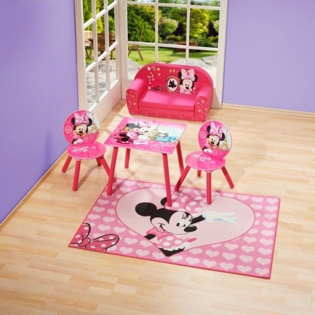 Minnie Mouse medinis stalas su kėdutėmis