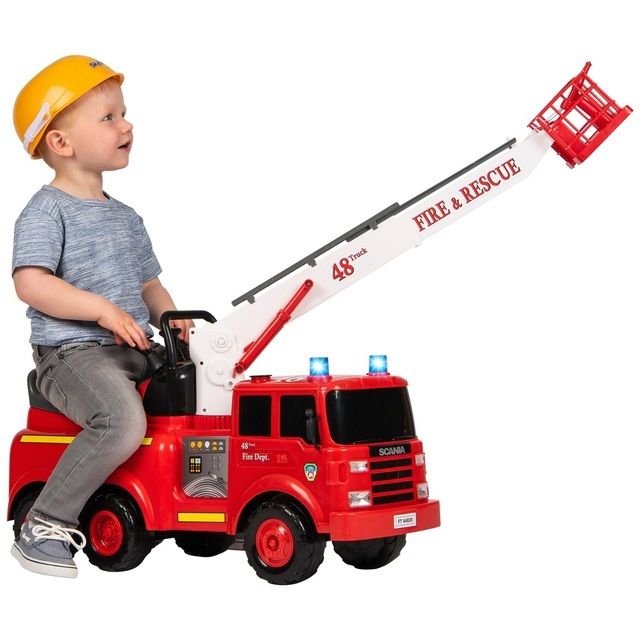 Paspiriamoji mašinėlė gaisrinė su šalmu Action Fire Engine and Toy Helmet