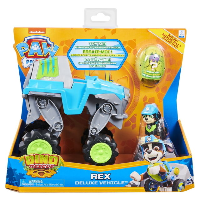 Paw Patrol – Rex transporto priemonė Dino Rescue su dinozauro figūrėle