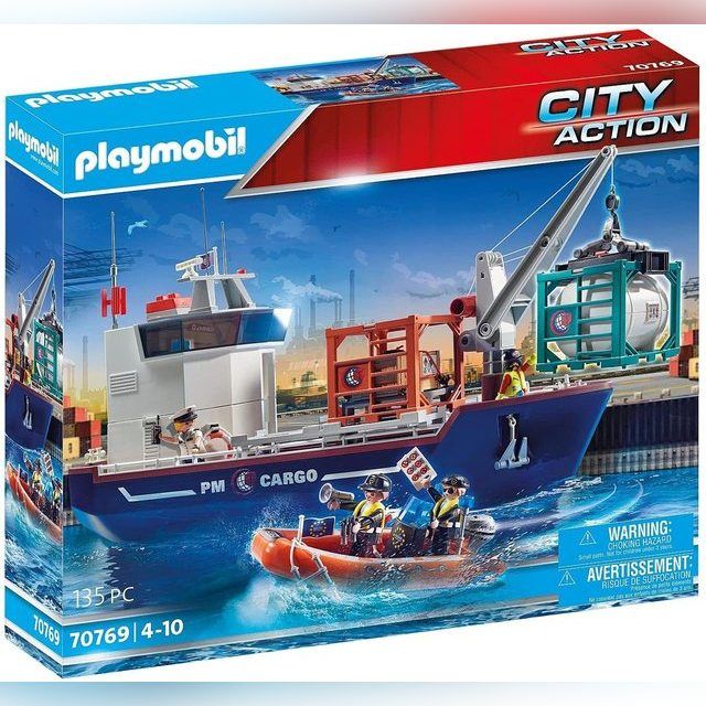 PLAYMOBIL 70769 Cargo ship with boat