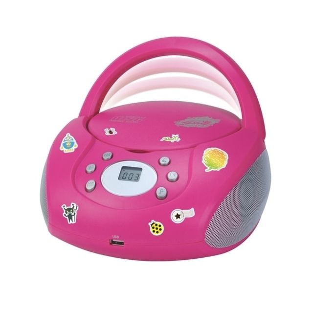 Playon CD grotuvas-radijas CD/MP3 Boombox pink
