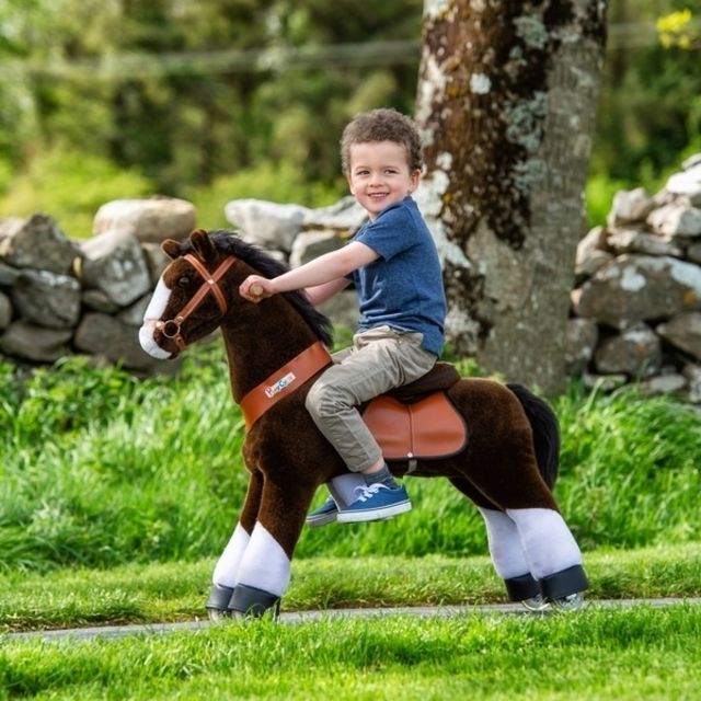 PonyCycle Ride On Chocolate Brown Pony with Brake