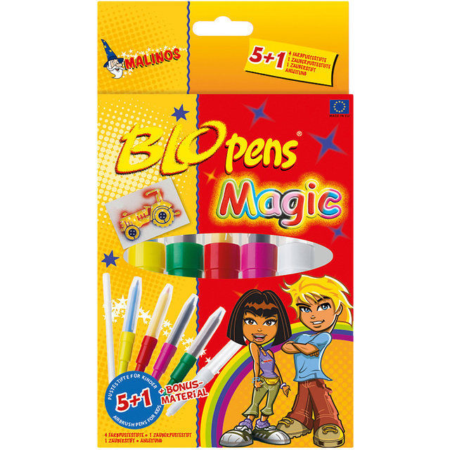 Pučiami flomasteriai Malinos BloPens Magic 5+1