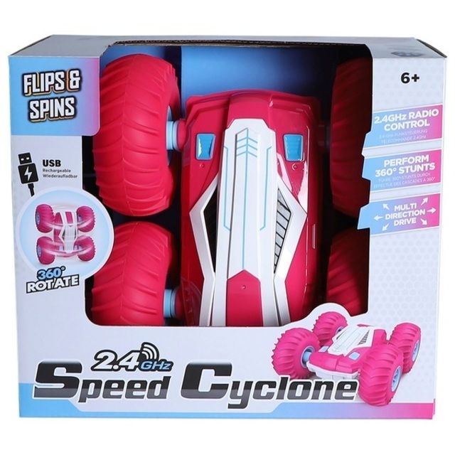 Radijo bangomis valdoma mašina Speed Cyclone Stunt Car Pink