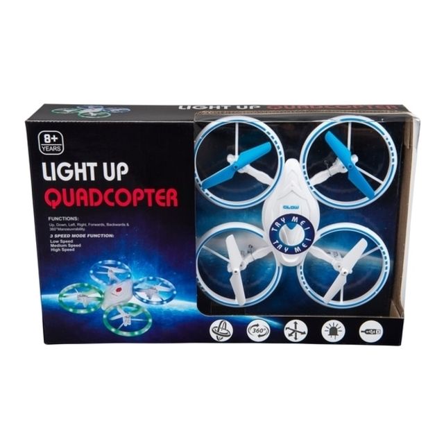 Radijo bangomis valdomas Dronas Light Up Quadcopter