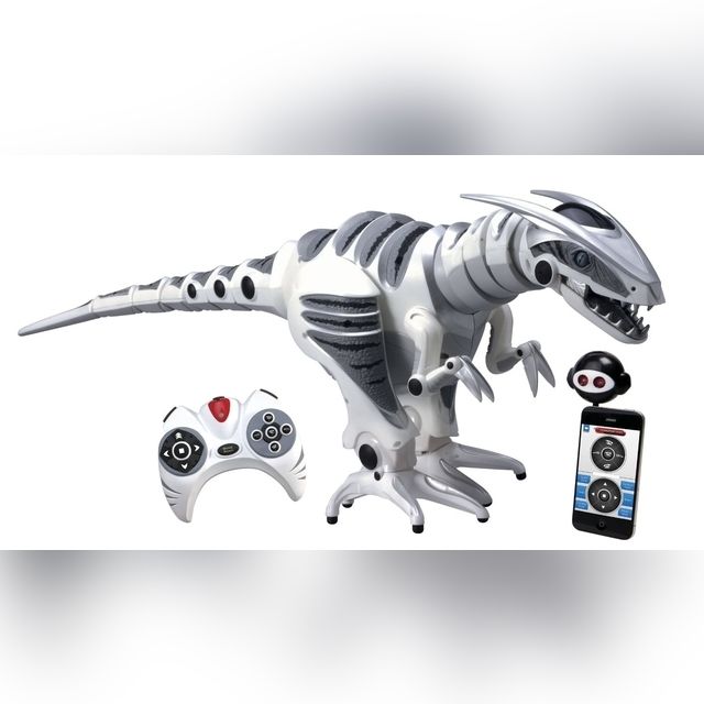 Radijo bangomis valdomas robotas-dinozauras Roboraptor X baltas