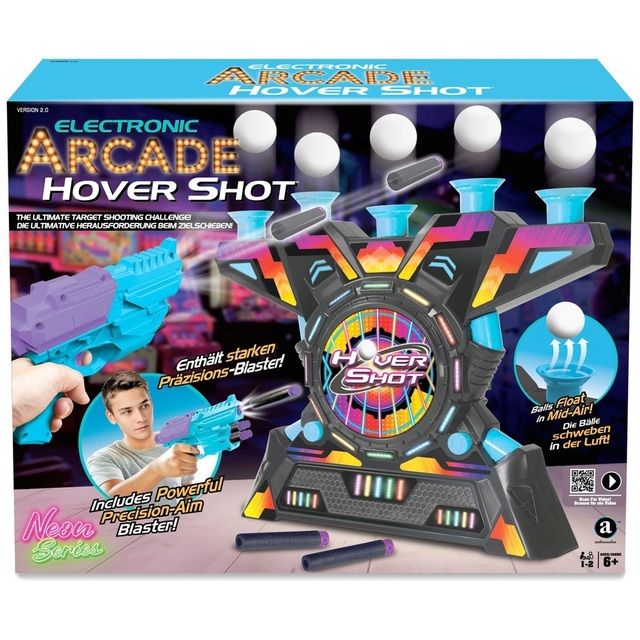 Šautuvas su taikiniu Electronic Arcade Hover Shot 2.0 Neon Series