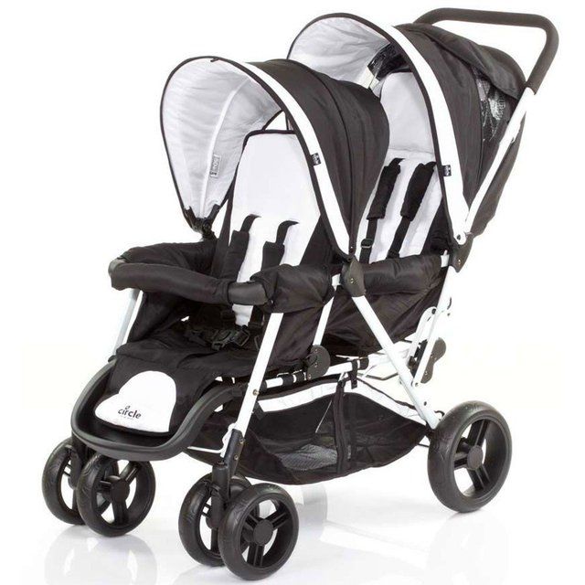 Sportinis vežimėlis dvynukams Circle by ABC Design Pushchair Tandem Black/White