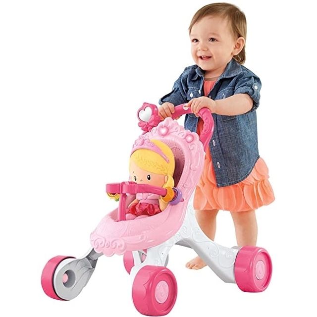 Stumdukas su lėlė Fisher Price Princess Stroller gift set