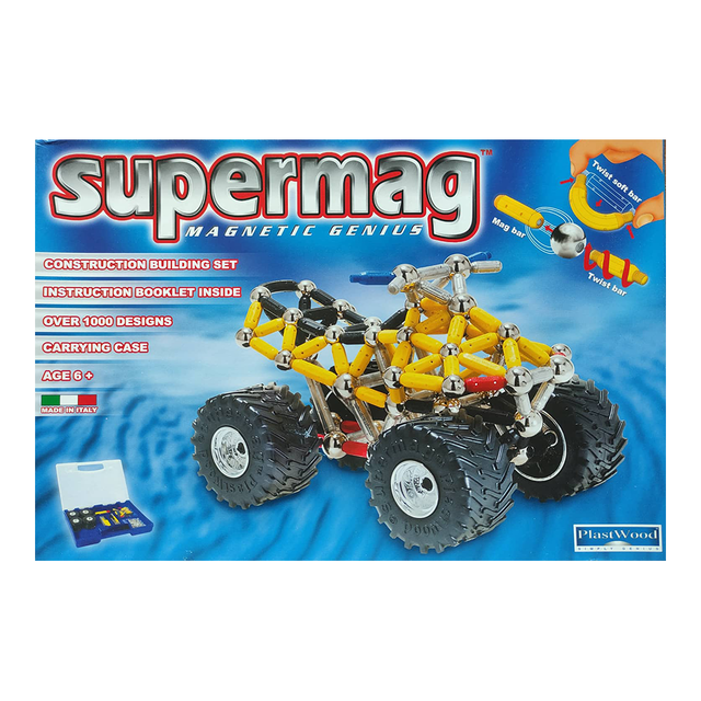 Supermag magnetic constructor four-wheeled
