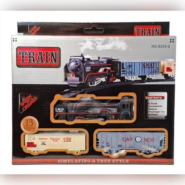 Swede train set with 2 carriages and tracks Train simulating a true style