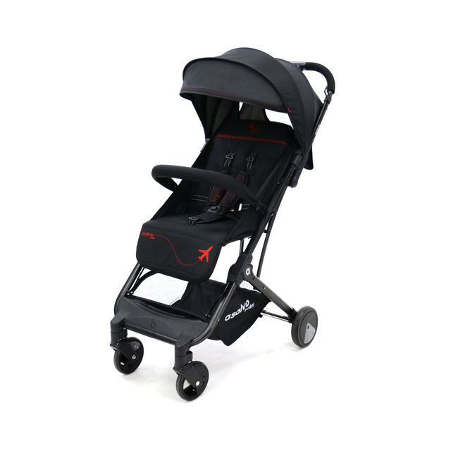 Vežimėlis Asalvo Carrinho Compact Flight Black/Red