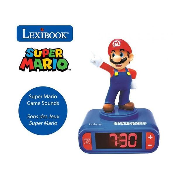 3D Super Mario Childrens Clock with Night Light